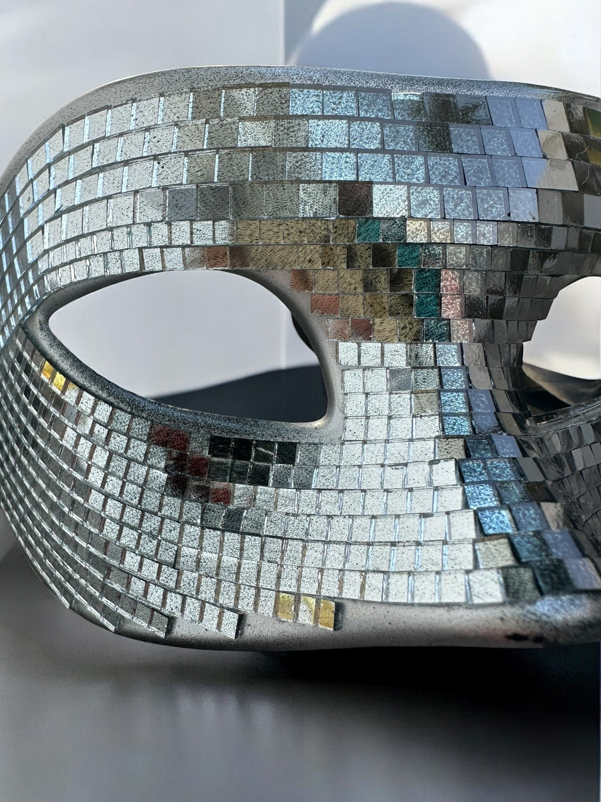 Black and Silver Disco Ball Mask | MEN ACCESSORIES | LAVISH NY | OUTFAIR | OUTFAIR