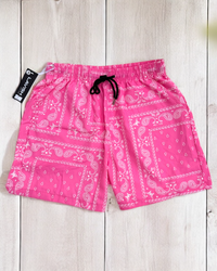 Pink Paisley Shorts - front view