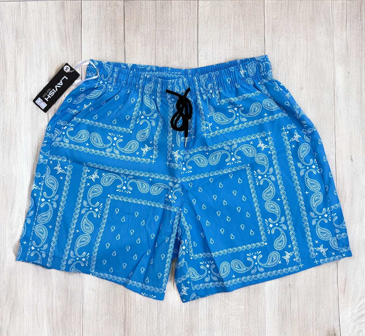Light Blue Paisley Shorts | MEN SHORTS | LAVISH NY | OUTFAIR | OUTFAIR