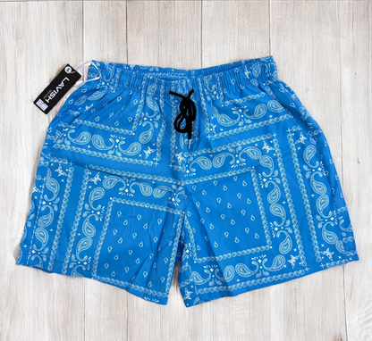 Light Blue Paisley Shorts | MEN SHORTS | LAVISH NY | OUTFAIR | OUTFAIR