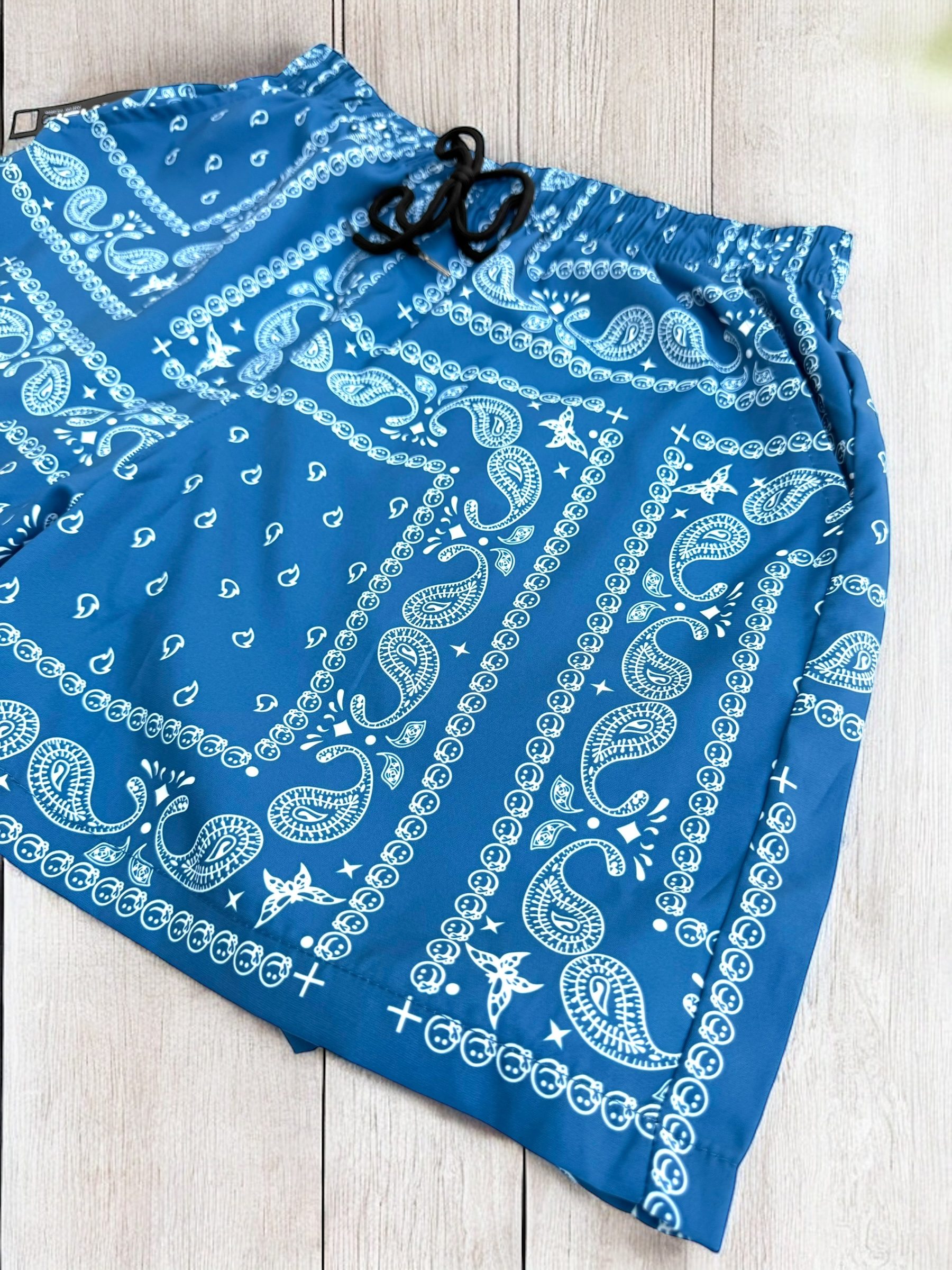 Denim Blue Paisley Shorts | MEN SHORTS | LAVISH NY | OUTFAIR | OUTFAIR