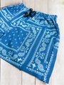 Denim Blue Paisley Shorts