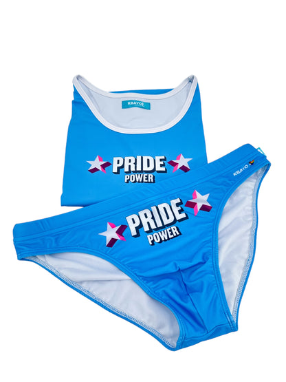 PRIDE POWER Light Blue Swimsuit | MEN SWIMWEAR | KBAYO | OUTFAIR | OUTFAIR