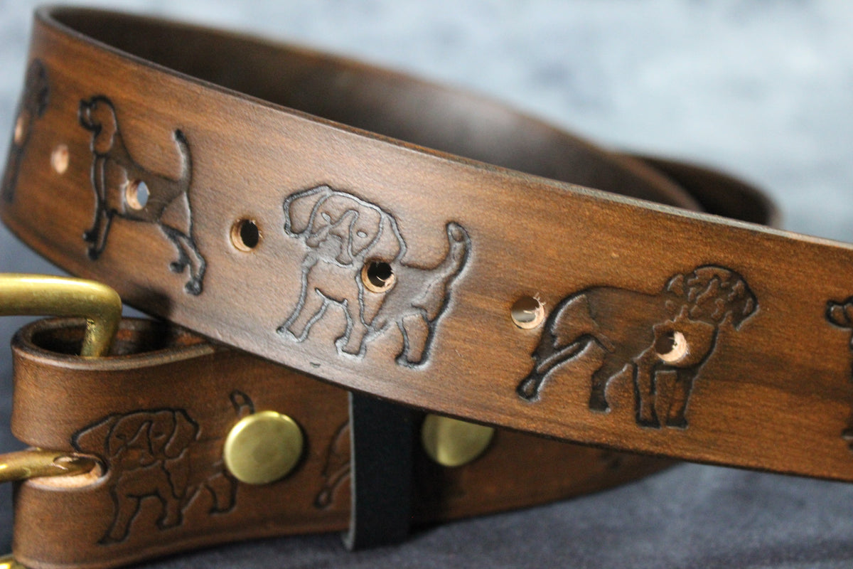 Embossed Puppy Pattern Belt - brown, view 15