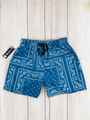 Denim Blue Paisley Shorts