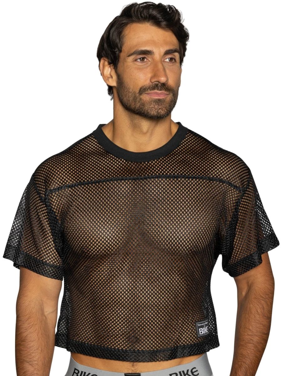 BIKE Athletic Men's activewear BAM134 Short Sleeve Practice Jersey in Bold Color Black