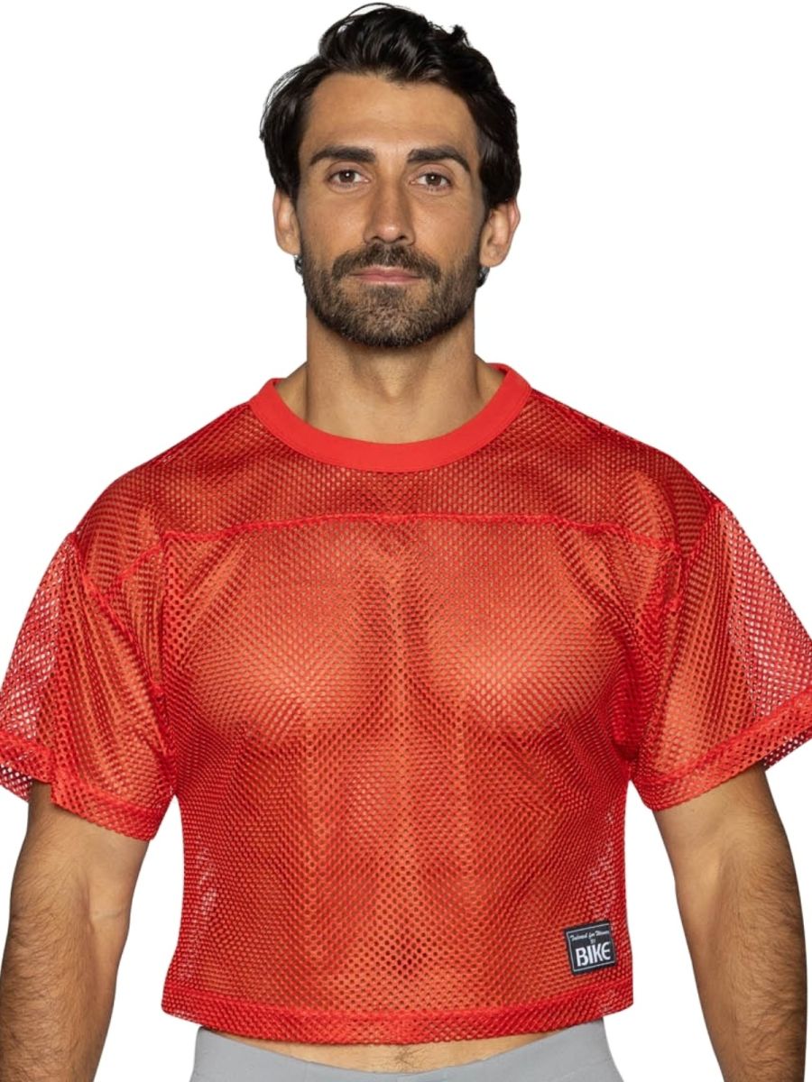 BIKE Athletic Men's activewear BAM134 Short Sleeve Practice Jersey in Color Bright Red