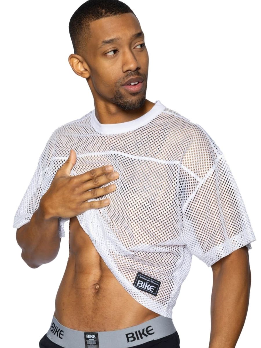 BIKE Athletic Men's activewear BAM134 Short Sleeve Practice Jersey Color Color White