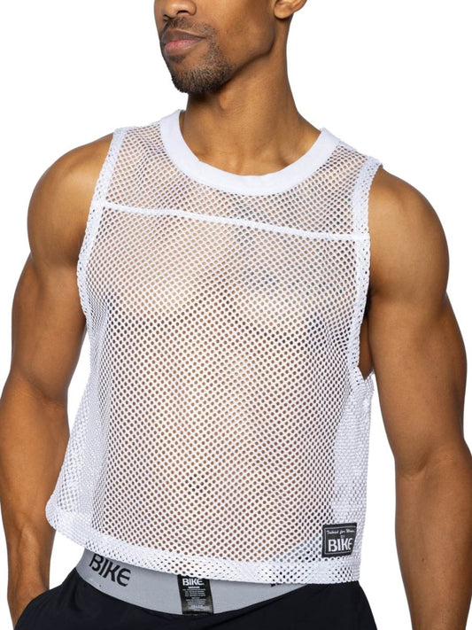 BIKE Athletic Men's activewear BAM135 Sleeveless Practice Jersey - Performance Color White
