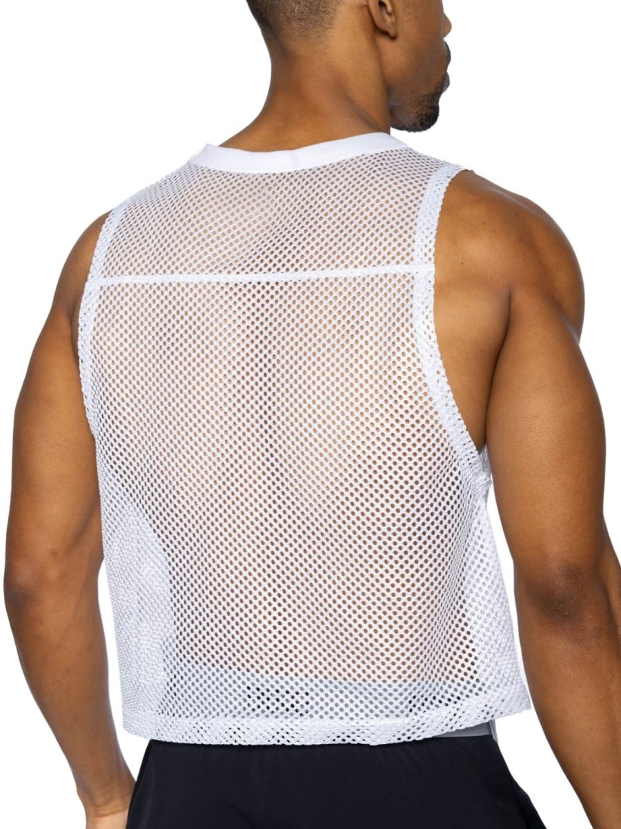 BIKE Athletic Men's activewear BAM135 Sleeveless Practice Jersey - Performance Color White