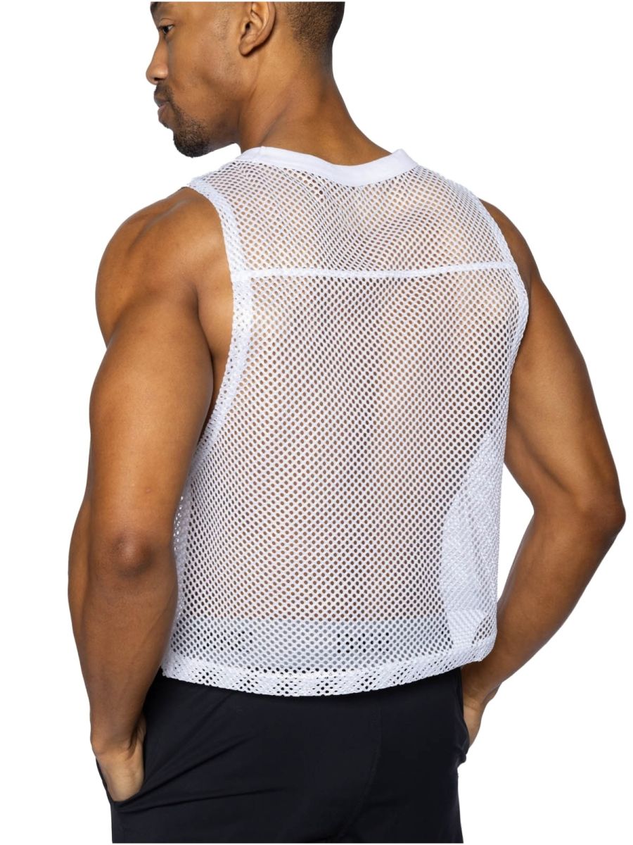 BIKE Athletic Men's activewear BAM135 Sleeveless Practice Jersey - Performance Color White