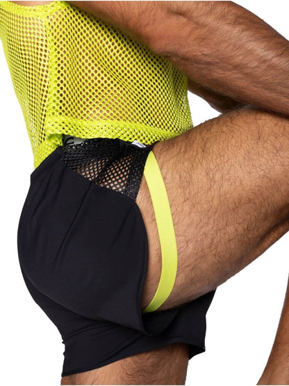 BIKE Athletic Men's activewear BAM225 Peek-a-boo Jock Short Color Black