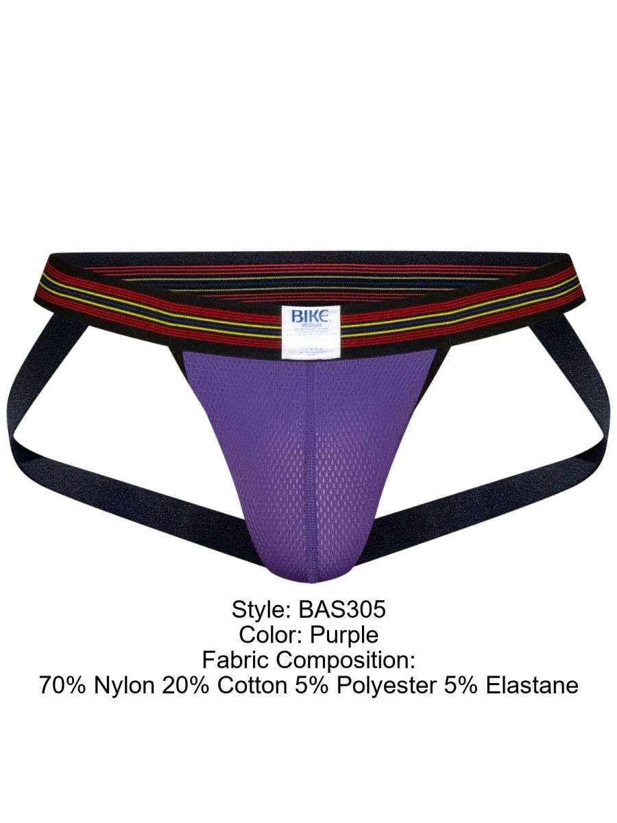 BIKE Athletic BAS305 Men's Underwear Performance Mesh Jockstrap Color Purple