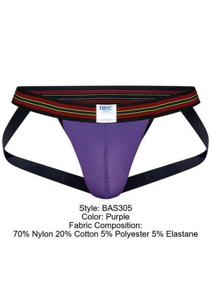 BIKE Athletic BAS305 Men's Underwear Performance Mesh Jockstrap Color Purple