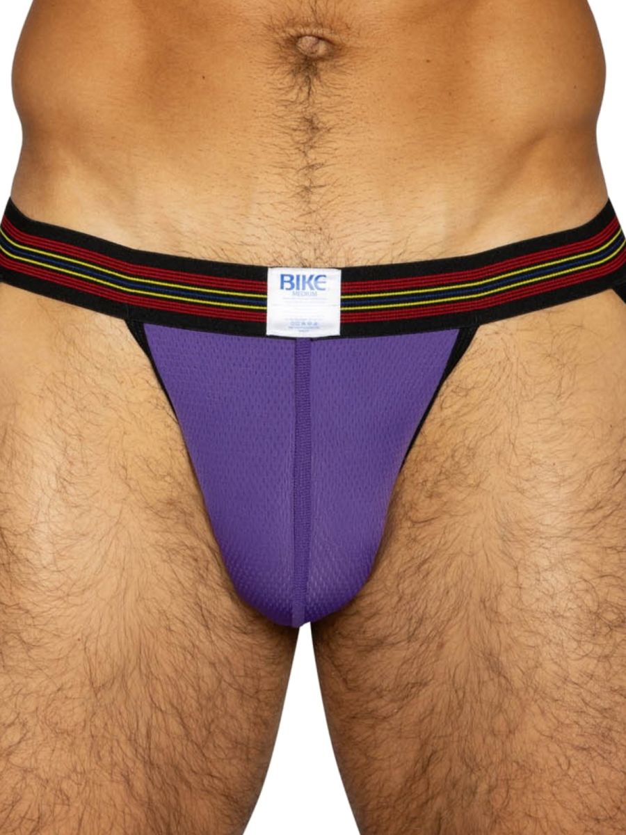BIKE Athletic BAS305 Men's Underwear Performance Mesh Jockstrap Color Purple