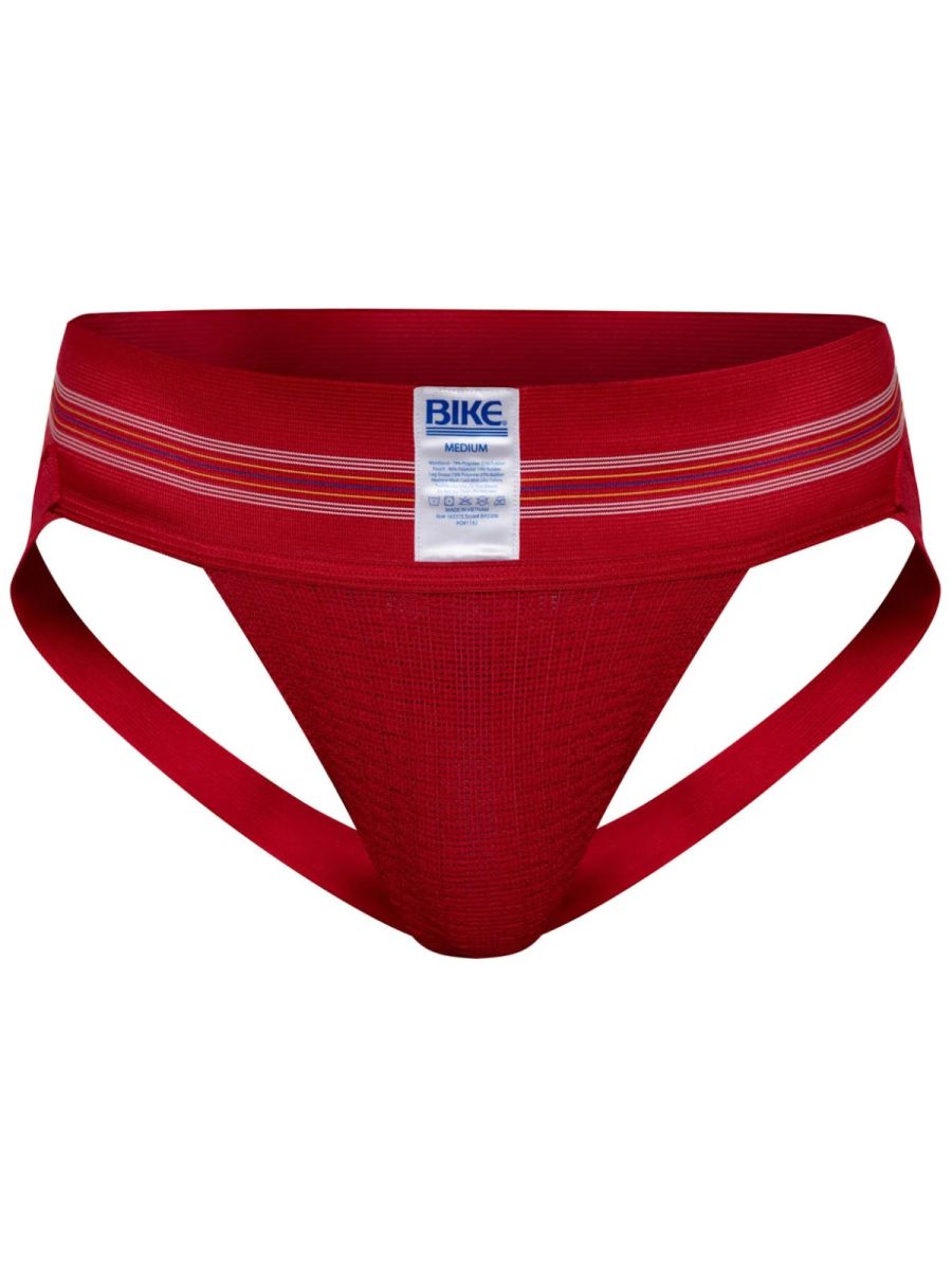 BIKE Athletic Men's Underwear BAS306 Original Number 10 Jockstrap - Vibrant Color Red