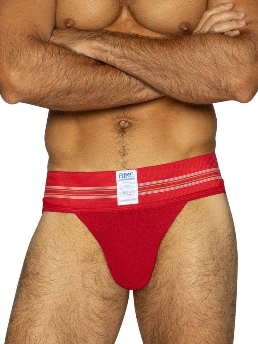BIKE Athletic Men's Underwear BAS306 Original Number 10 Jockstrap - Vibrant Color Red