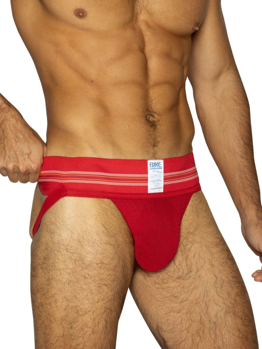 BIKE Athletic Men's Underwear BAS306 Original Number 10 Jockstrap - Vibrant Color Red