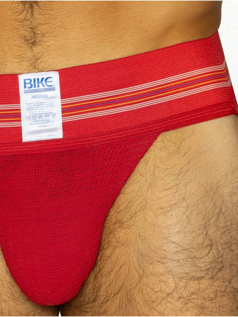 BIKE Athletic Men's Underwear BAS306 Original Number 10 Jockstrap - Vibrant Color Red