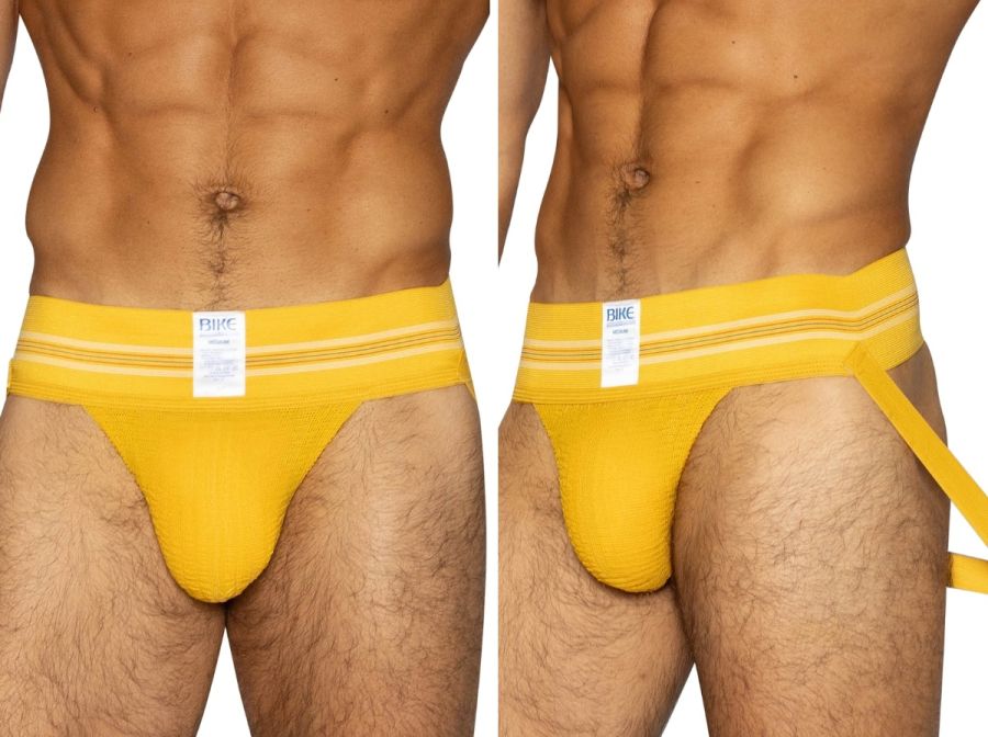 BIKE Athletic Men's Underwear BAS306 Original Number 10 Yellow Jockstrap Color Yellow