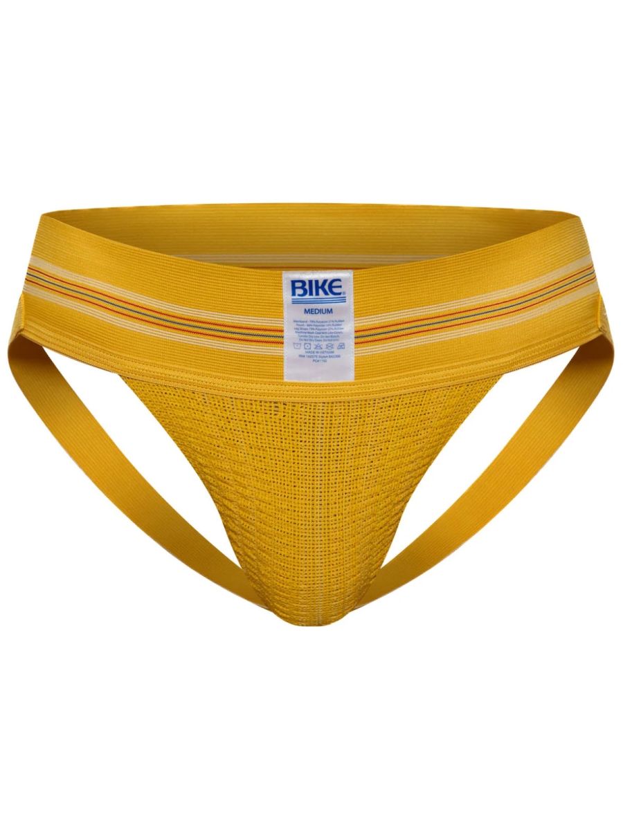 BIKE Athletic Men's Underwear BAS306 Original Number 10 Yellow Jockstrap Color Yellow