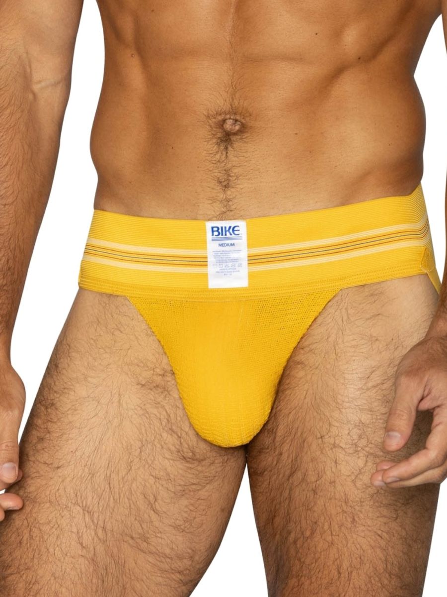 BIKE Athletic Men's Underwear BAS306 Original Number 10 Yellow Jockstrap Color Yellow