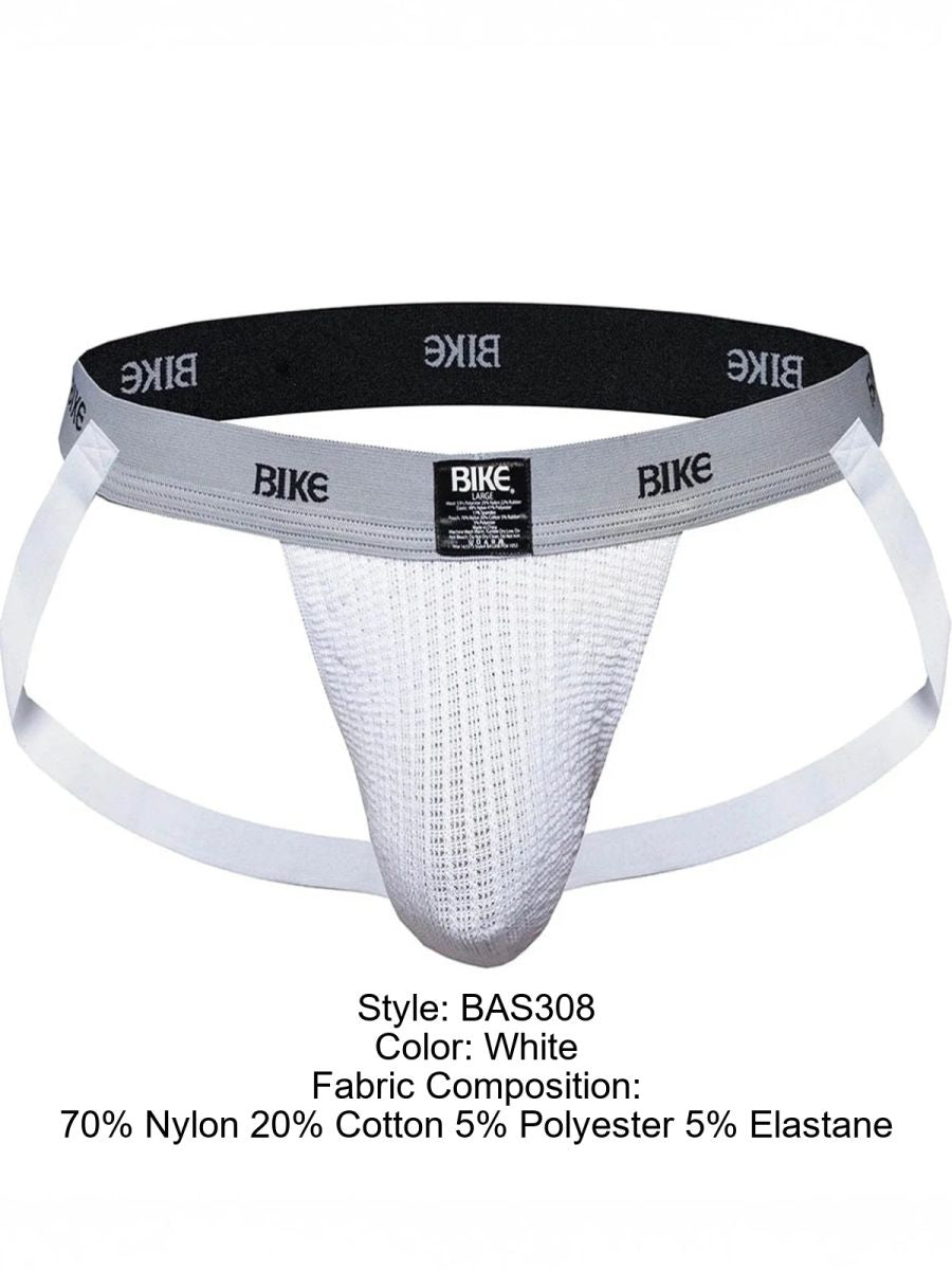 BIKE Athletic BAS308 Men's Underwear Swimmer Athletic Jockstrap Color White