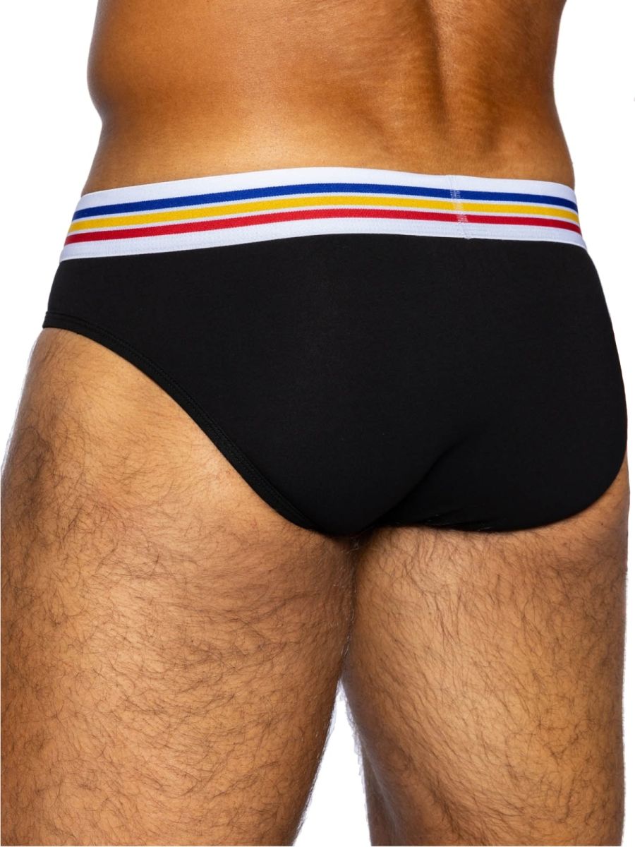 Stretch Black Cotton Brief - view 3