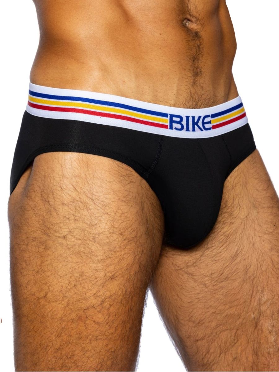 Stretch Black Cotton Brief - view 4