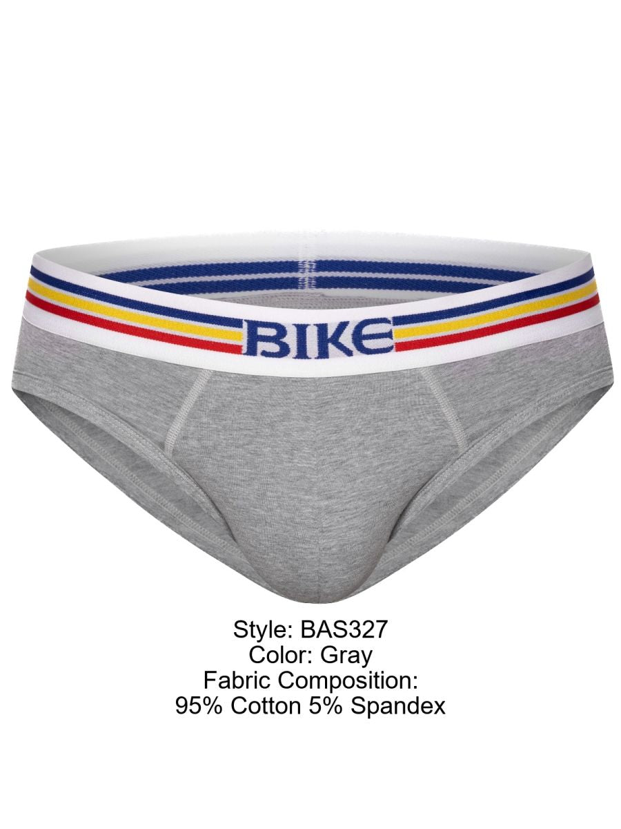 BIKE Athletic Men's Underwear BAS327 Stretch Cotton Brief Color Gray