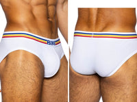 Stretch White Cotton Brief - view 1