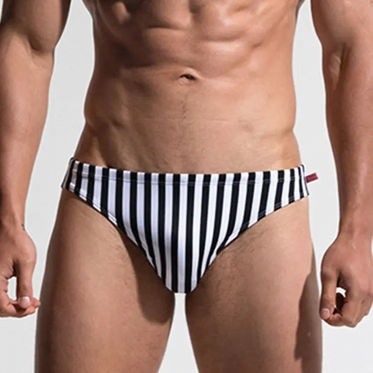 B&W Stripes Swim Brief - view 1