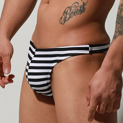 B&W Stripes Swim Brief - view 6