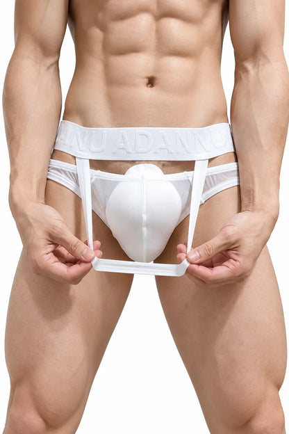 Men’s Sexy Sheer Thong with Ring & Strap Design - view 25