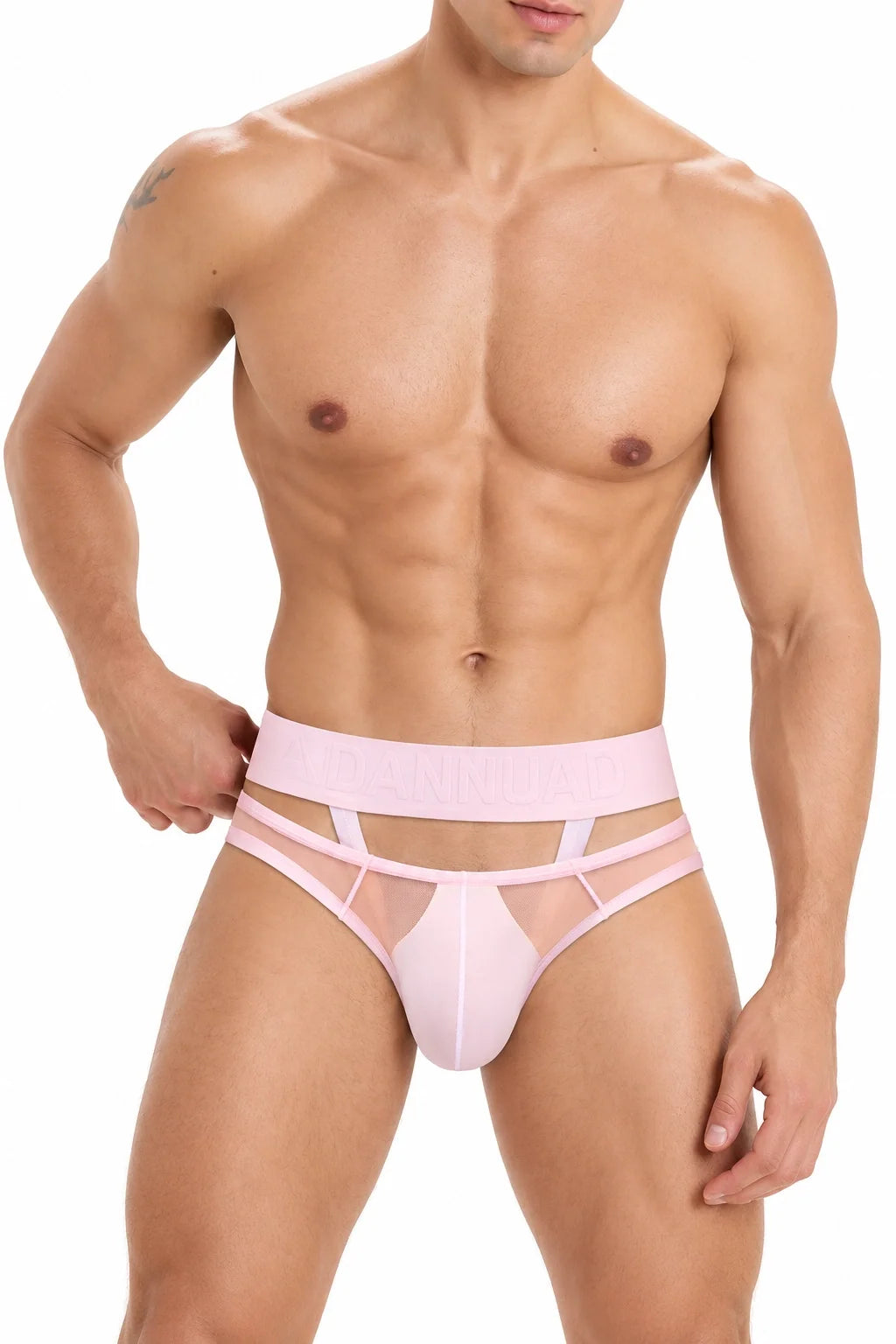 Men’s Sexy Sheer Thong with Ring & Strap Design - view 33