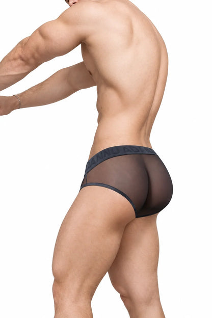 Men’s Sexy Sheer Thong with Ring & Strap Design - view 10