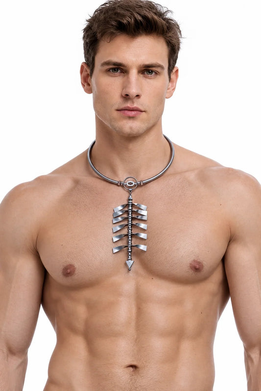 Cyberpunk Spine Pendant Necklace - view 2