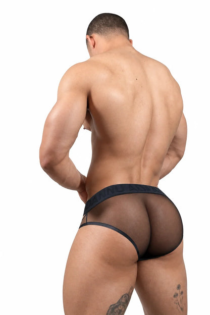 Men’s Sexy Sheer Thong with Ring & Strap Design - view 8