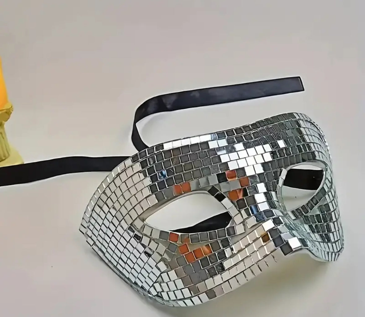 Silver Disco Ball Mask | MEN ACCESSORIES | LAVISH NY | OUTFAIR | OUTFAIR