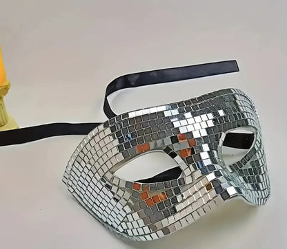 Silver Disco Ball Mask | MEN ACCESSORIES | LAVISH NY | OUTFAIR | OUTFAIR
