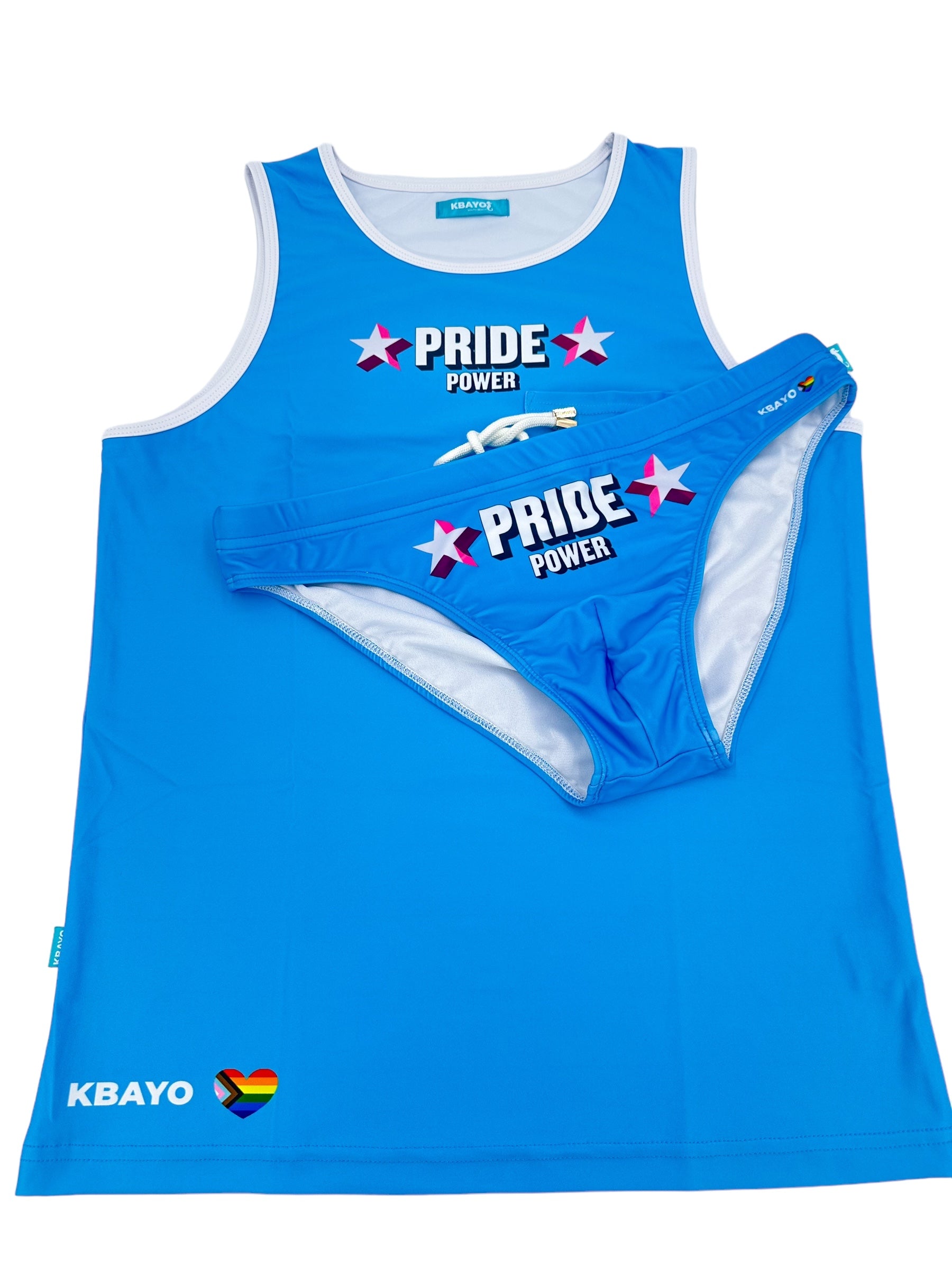 PRIDE POWER Light Blue Swimsuit | MEN SWIMWEAR | KBAYO | OUTFAIR | OUTFAIR