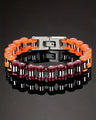 Purple and Orange Stainless Steel Bike Chain Bracelet