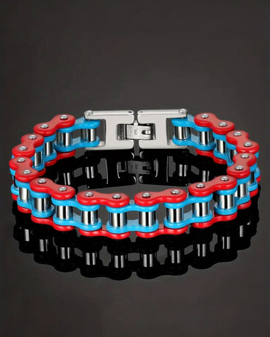 The Captain America Stainless Steel Bike Chain Bracelet | MEN ACCESSORIES | LAVISH NY | OUTFAIR | OUTFAIR