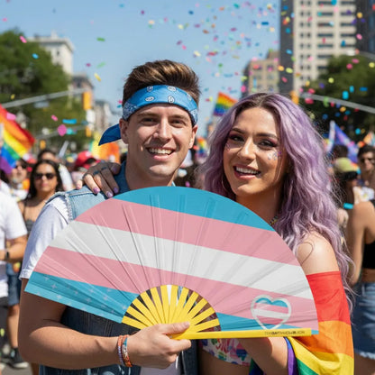 Trans Pride Flag Fan