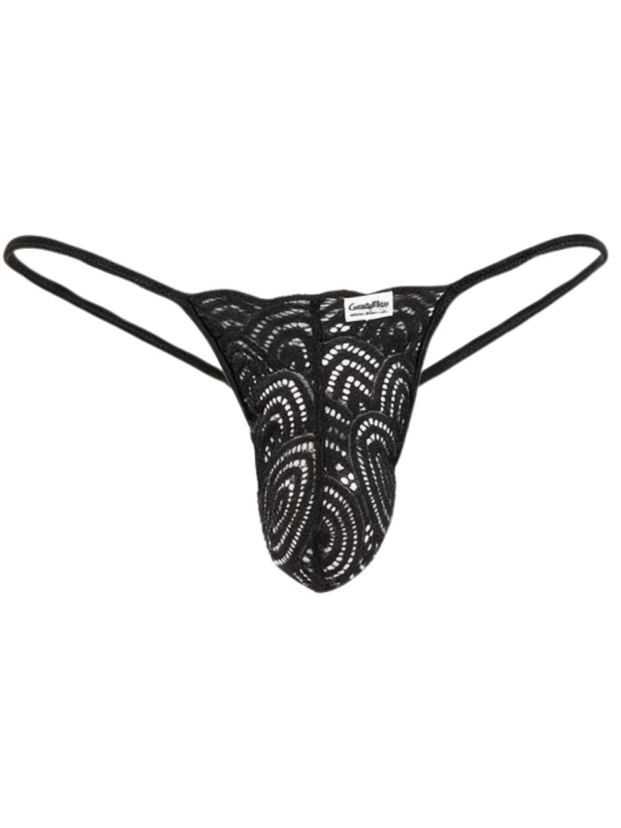 CandyMan 95000 Men's Underwear Seductive Lace Thongs Color Black