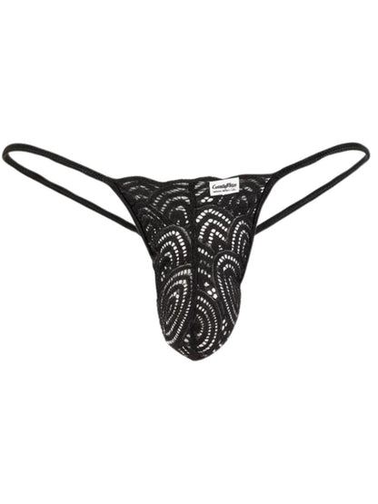 Seductive Black Lace Polyamide Thong - view 5