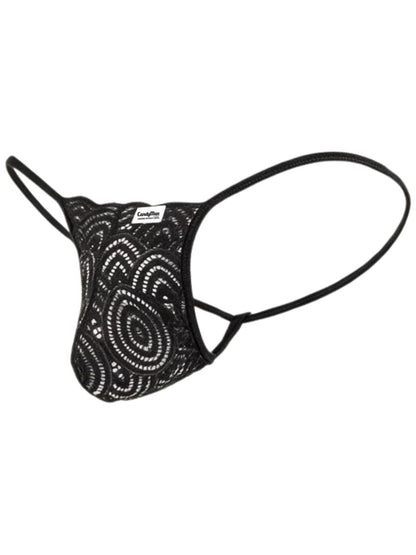 Seductive Black Lace Polyamide Thong - view 7