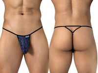 Stylish Printed Blue Mesh Thong - view 1