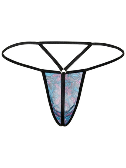Stylish Printed Blue Mesh Thong - view 6