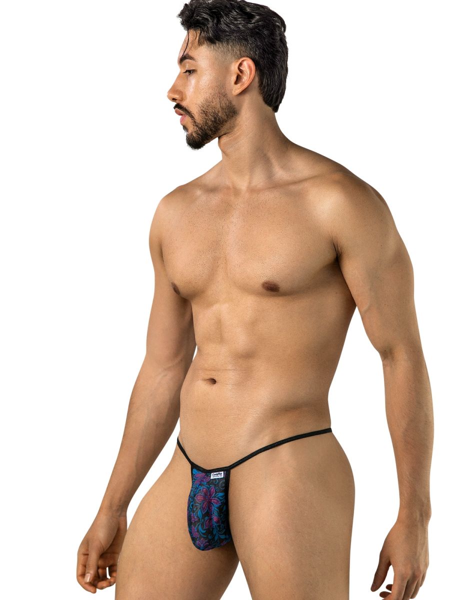 Stylish Printed Blue Mesh Thong - view 4
